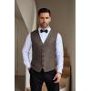 COOFANDY Men Casual Suit Vest Formal Dress Vest Slim Fit Waistcoat Business Wedding(Brown)