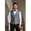 COOFANDY Men Casual Suit Vest Formal Dress Vest Slim Fit Waistcoat Business Wedding(Grey)