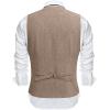 COOFANDY Men Casual Suit Vest Formal Dress Vest Slim Fit Waistcoat Business Wedding(Khaki)