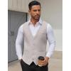 COOFANDY Men Casual Suit Vest Formal Dress Vest Slim Fit Waistcoat Business Wedding(Light Gray)