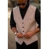 COOFANDY Men Casual Suit Vest Formal Dress Vest Slim Fit Waistcoat Business Wedding(Light Grey)