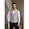 COOFANDY Men Casual Suit Vest Formal Dress Vest Slim Fit Waistcoat Business Wedding(Light Grey)