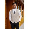 COOFANDY Men Casual Suit Vest Formal Dress Vest Slim Fit Waistcoat Business Wedding(Light Khaki)
