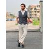 COOFANDY Men Casual Suit Vest Formal Dress Vest Slim Fit Waistcoat Business Wedding(Line Grey)