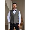 COOFANDY Men Casual Suit Vest Formal Dress Vest Slim Fit Waistcoat Business Wedding(Line Grey)