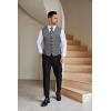 COOFANDY Men Casual Suit Vest Formal Dress Vest Slim Fit Waistcoat Business Wedding(Plaid Blazer- Dark Gray)
