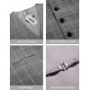 COOFANDY Men Casual Suit Vest Formal Dress Vest Slim Fit Waistcoat Business Wedding(Plaid Blazer- Dark Gray)