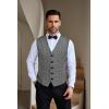 COOFANDY Men Casual Suit Vest Formal Dress Vest Slim Fit Waistcoat Business Wedding(Plaid Blazer- Dark Gray)