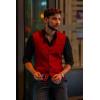 COOFANDY Men Casual Suit Vest Formal Dress Vest Slim Fit Waistcoat Business Wedding(Red)
