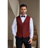 COOFANDY Men Casual Suit Vest Formal Dress Vest Slim Fit Waistcoat Business Wedding(Red)