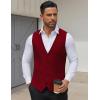 COOFANDY Men Casual Suit Vest Formal Dress Vest Slim Fit Waistcoat Business Wedding(Wine Red)
