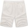 COOFANDY Men Casual Summer Beach Shorts Elastic Waist Drawstring Flat Front Short(1 White)