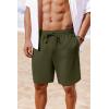 COOFANDY Men Casual Summer Beach Shorts Elastic Waist Drawstring Flat Front Short(Army Green)