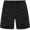 COOFANDY Men Casual Summer Beach Shorts Elastic Waist Drawstring Flat Front Short(Black)