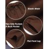 COOFANDY Men Casual Summer Beach Shorts Elastic Waist Drawstring Flat Front Short(Brown)