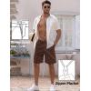 COOFANDY Men Casual Summer Beach Shorts Elastic Waist Drawstring Flat Front Short(Brown)