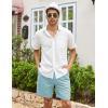 COOFANDY Men Casual Summer Beach Shorts Elastic Waist Drawstring Flat Front Short(Celadon Green)