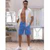 COOFANDY Men Casual Summer Beach Shorts Elastic Waist Drawstring Flat Front Short(Dark Blue)