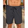 COOFANDY Men Casual Summer Beach Shorts Elastic Waist Drawstring Flat Front Short(Dark Grey)