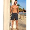 COOFANDY Men Casual Summer Beach Shorts Elastic Waist Drawstring Flat Front Short(Dark Grey)