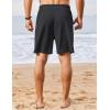 COOFANDY Men Casual Summer Beach Shorts Elastic Waist Drawstring Flat Front Short(Dark Grey)