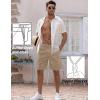 COOFANDY Men Casual Summer Beach Shorts Elastic Waist Drawstring Flat Front Short(Dark Khaki)