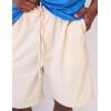 COOFANDY Men Casual Summer Beach Shorts Elastic Waist Drawstring Flat Front Short(Khaki)