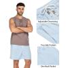 COOFANDY Men Casual Summer Beach Shorts Elastic Waist Drawstring Flat Front Short(Light Blue)
