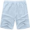COOFANDY Men Casual Summer Beach Shorts Elastic Waist Drawstring Flat Front Short(Light Blue)