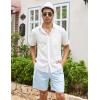COOFANDY Men Casual Summer Beach Shorts Elastic Waist Drawstring Flat Front Short(Light Blue)