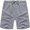 COOFANDY Men Casual Summer Beach Shorts Elastic Waist Drawstring Flat Front Short(Light Gray)