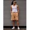 COOFANDY Men Casual Summer Beach Shorts Elastic Waist Drawstring Flat Front Short(Light Tan)