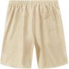 COOFANDY Men Casual Summer Beach Shorts Elastic Waist Drawstring Flat Front Short(Linen Khaki)