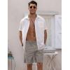 COOFANDY Men Casual Summer Beach Shorts Elastic Waist Drawstring Flat Front Short(Medium Gray)