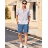 COOFANDY Men Casual Summer Beach Shorts Elastic Waist Drawstring Flat Front Short(Navy)