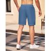 COOFANDY Men Casual Summer Beach Shorts Elastic Waist Drawstring Flat Front Short(Navy)