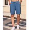 COOFANDY Men Casual Summer Beach Shorts Elastic Waist Drawstring Flat Front Short(Navy)