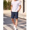 COOFANDY Men Casual Summer Beach Shorts Elastic Waist Drawstring Flat Front Short(Navy Blue)