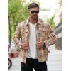COOFANDY Men Flannel Jackets Full Zip Up Plaid Shirt Shackets Cotton Lightweight Jackets Casual Stylish Fall Jackets 2024(Khaki)