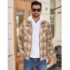 COOFANDY Men Flannel Jackets Full Zip Up Plaid Shirt Shackets Cotton Lightweight Jackets Casual Stylish Fall Jackets 2024(Khaki)