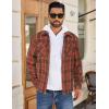COOFANDY Men Flannel Jackets Full Zip Up Plaid Shirt Shackets Cotton Lightweight Jackets Casual Stylish Fall Jackets 2024(Orange)