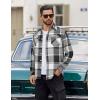 COOFANDY Men Flannel Shirt Casual Button Down Shirt Jacket Long Sleeve Plaid Shirts with Pockets(Black)