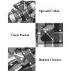 COOFANDY Men Flannel Shirt Casual Button Down Shirt Jacket Long Sleeve Plaid Shirts with Pockets(Black)