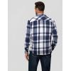 COOFANDY Men Flannel Shirt Casual Button Down Shirt Jacket Long Sleeve Plaid Shirts with Pockets(Blue White)