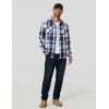 COOFANDY Men Flannel Shirt Casual Button Down Shirt Jacket Long Sleeve Plaid Shirts with Pockets(Blue White)