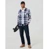 COOFANDY Men Flannel Shirt Casual Button Down Shirt Jacket Long Sleeve Plaid Shirts with Pockets(Blue White)