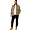 COOFANDY Men Flannel Shirt Casual Button Down Shirt Jacket Long Sleeve Plaid Shirts with Pockets(Brown White)