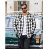 COOFANDY Men Flannel Shirt Casual Button Down Shirt Jacket Long Sleeve Plaid Shirts with Pockets(Classic Black)