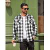 COOFANDY Men Flannel Shirt Casual Button Down Shirt Jacket Long Sleeve Plaid Shirts with Pockets(Classic Black)