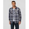 COOFANDY Men Flannel Shirt Casual Button Down Shirt Jacket Long Sleeve Plaid Shirts with Pockets(Dark Blue)